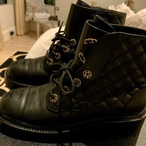 Chanel combat boots